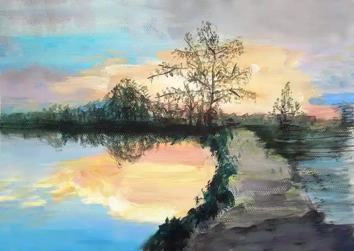 风景水粉画风景水粉画图片大全