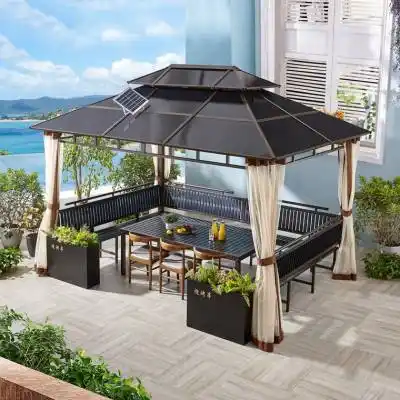 户外凉亭别墅庭院室外天台休闲遮阳农庄阳光木屋凉亭