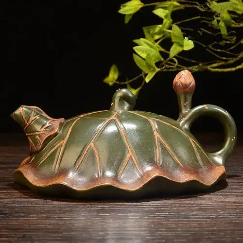 014蒋蓉款荷叶壶民国台湾回流文革手工壶