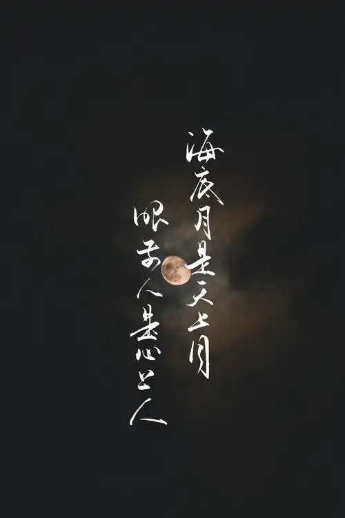 海底月是天上月,眼前人是心上人.