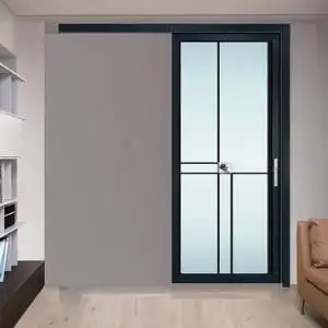 钢化阳台厨房卫生间厕所铝合金单扇推拉门吊轨推磨砂浴室吊滑移门
