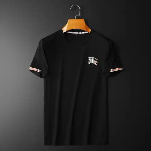 轻奢时尚欧美潮牌巴宝莉刺绣高端丝光短袖百搭t恤