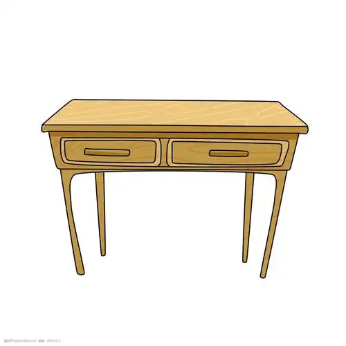 关键词:黄色的木质桌子插画 黄色的桌子 抽屉 黄色柜子 卡通家具插画