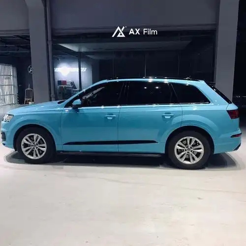 城市度假风奥迪q7改色科卡蓝