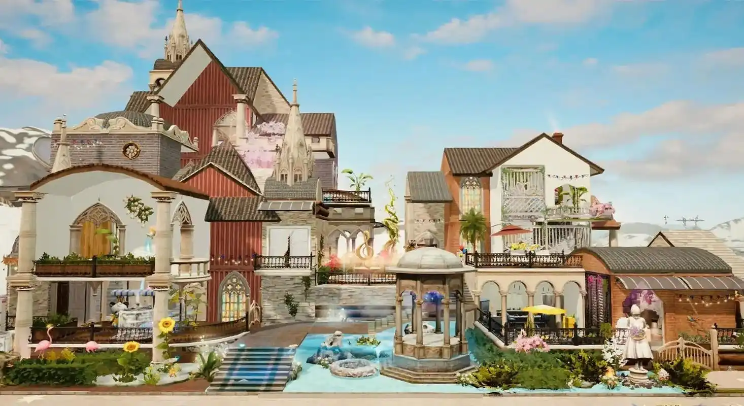 实拍明日之后双人欧式花园房 帮营地小姐姐复刻的欧式建筑,真的太好看