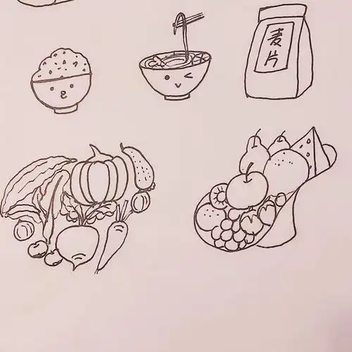 健康饮食的简笔画(健康饮食的画怎么画,简单漂亮)