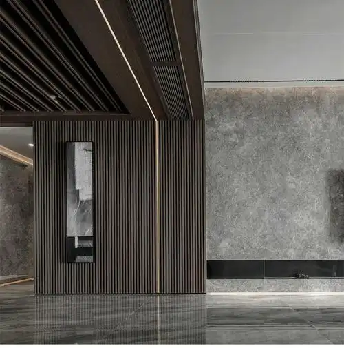 生态木网红实木格栅板长城板电视背景墙护墙板木饰面装饰板凹凸形