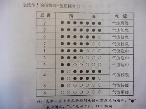 葫芦丝筒音为5的指法图