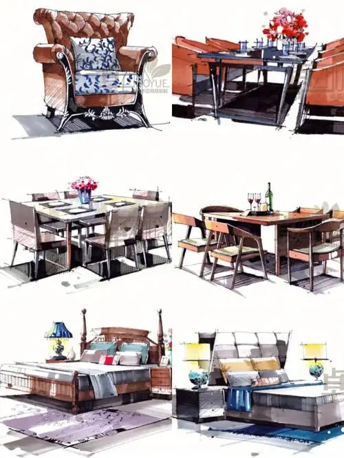 喜欢点赞收藏哦宝子们#环境设计  #手绘  #马克笔手绘  #家具单体手绘