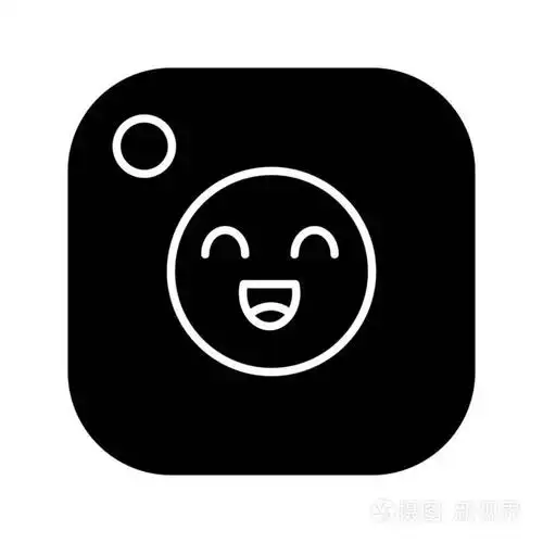 愉快的聊天.细线插图.微笑的数字应用.照片相机.表情符号, 表情符号.