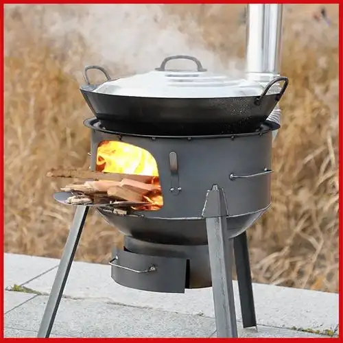 新式柴火灶烧木柴大锅台简易家用柴火炉室内取暖乡下地锅材火炉子