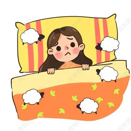 卡通手绘失眠日失眠数羊人物png素材