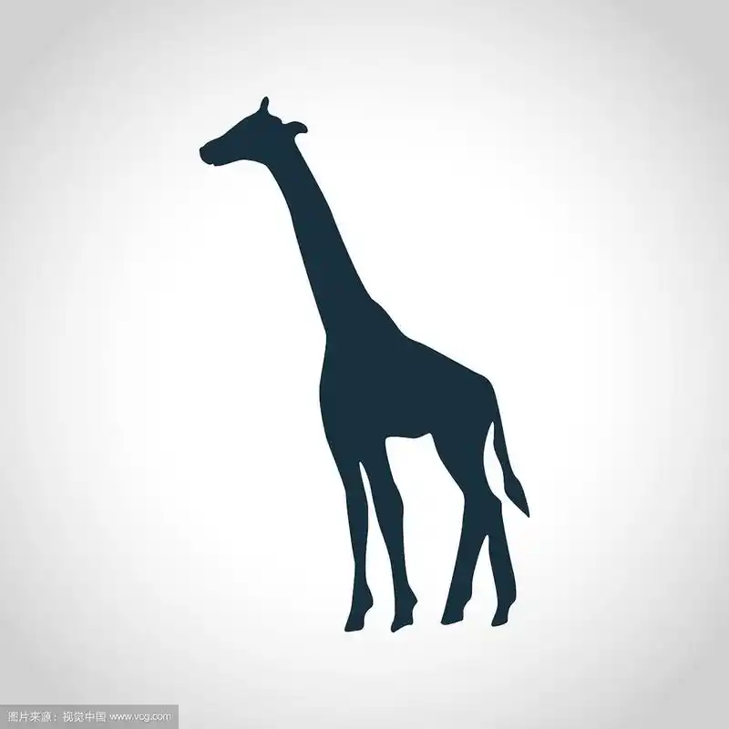 长颈鹿黑色剪影