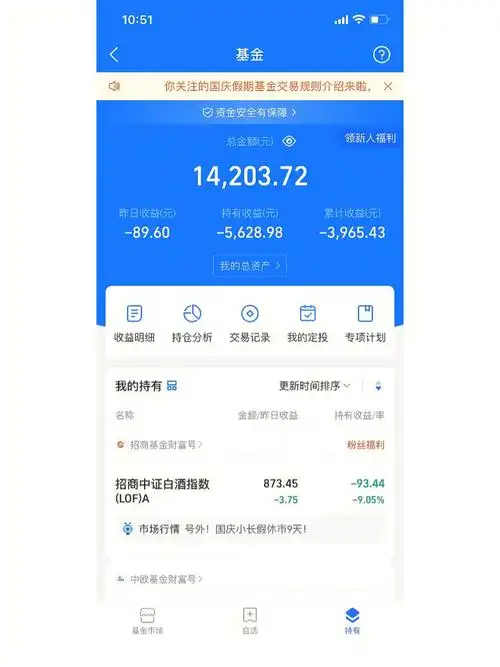 支付宝里放了一万多块钱好久没看了