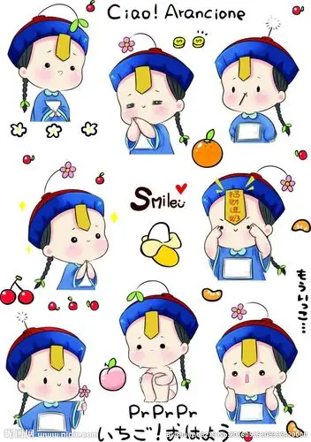 可爱卡通小僵尸贴纸图片