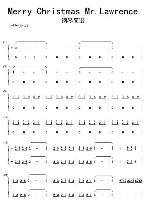 merry christmas mr.lawrenc.简谱-虫虫乐谱