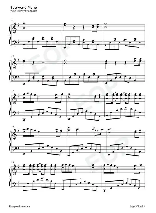 stay gold-宇多田光五线谱预览3