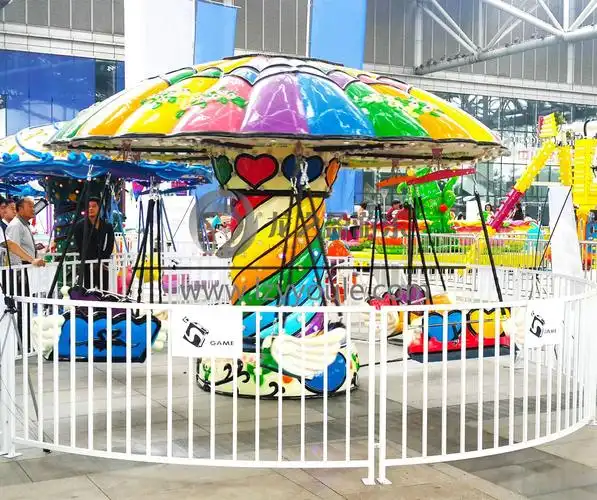 户外室内游乐设备儿童游乐设备厂家供应旋转飞椅七彩飞椅龙之盈.