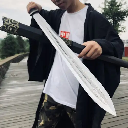 龙泉包邮唐汉剑中长款花纹钢赵云剑冷兵器辟邪剑镇宅刀剑未开刃硬