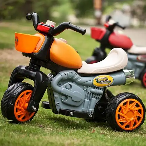 儿童电动摩托车可坐人男女孩宝宝小孩三轮车双驱充电玩具电瓶童车