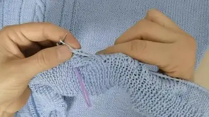 云织手工坊--镂空绞花蝙蝠衫的编织教程(二)前片的编织