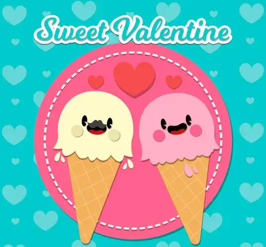 情人节冰淇淋情侣