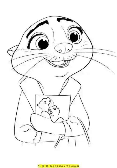 10张最棒的疯狂动物城涂色图片-红豆饭小学生简笔画大全