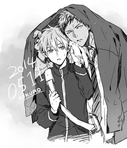 黑子的篮球# #青黑# 黑子哲也 青峰大辉 p站画师 もg/ inumog(犬型)