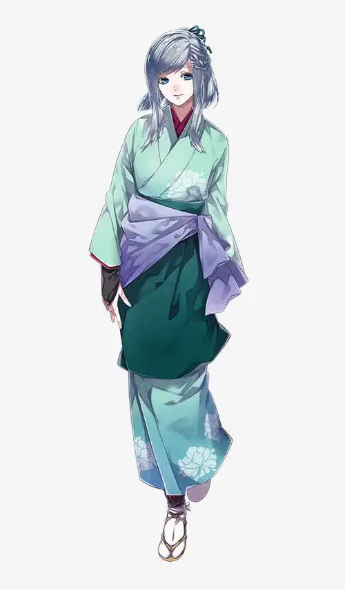 白发和服卡通少女免抠素材免费下载_觅元素51yuansu.com