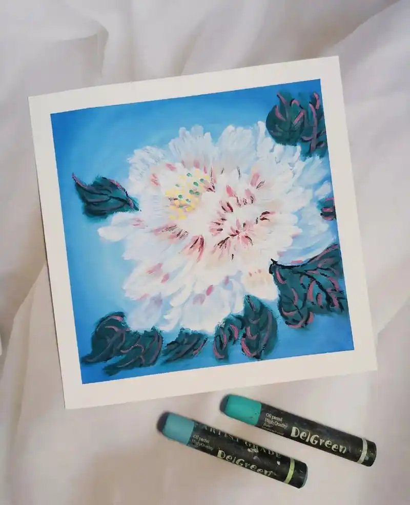 油画棒【白牡丹】谷雨洗纤素,裁为白牡丹. 异香开玉合,轻粉泥 - 抖音