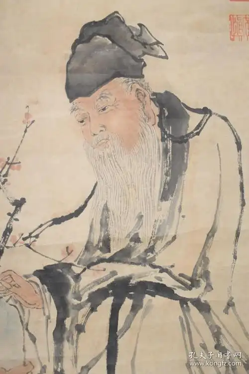 古画 扬州八怪 黄慎 《人物图》 立轴尺寸:84*43cm.包老