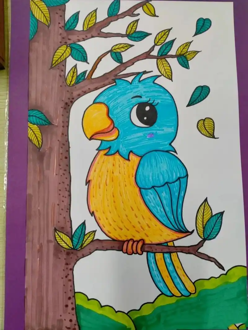 简笔画 创意画 鹦鹉