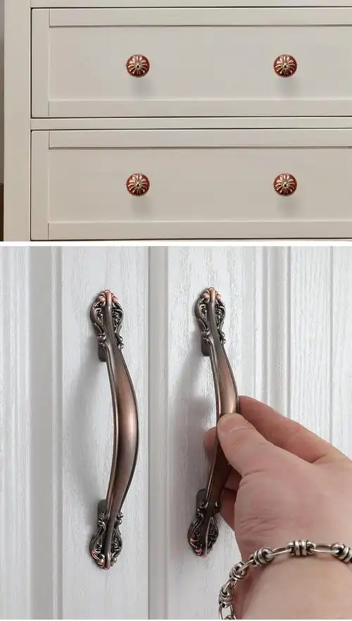 欧式象牙白柜门拉手黑色衣柜橱柜把手现代简约抽屉家具北欧门拉手米