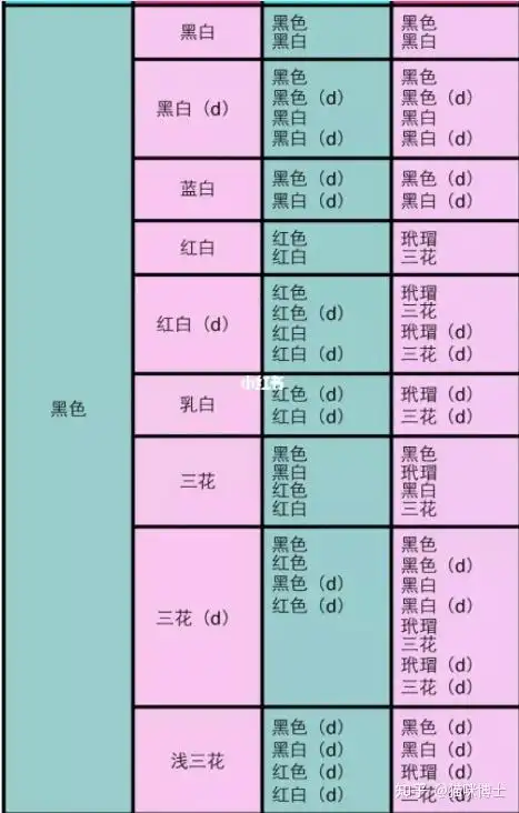 德文卷毛猫繁育颜色搭配,繁育配色表5 人赞同了该文章猫咪博士