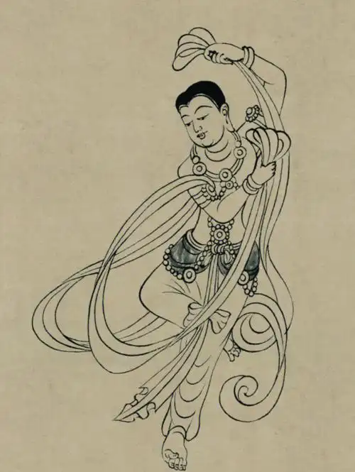 敦煌飞天线稿素材