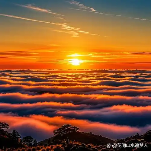 太阳从云层中破晓而出,那耀眼的光芒洒满大地,仿佛