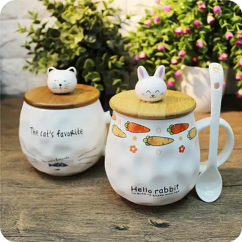兔子杯子 陶瓷 带盖