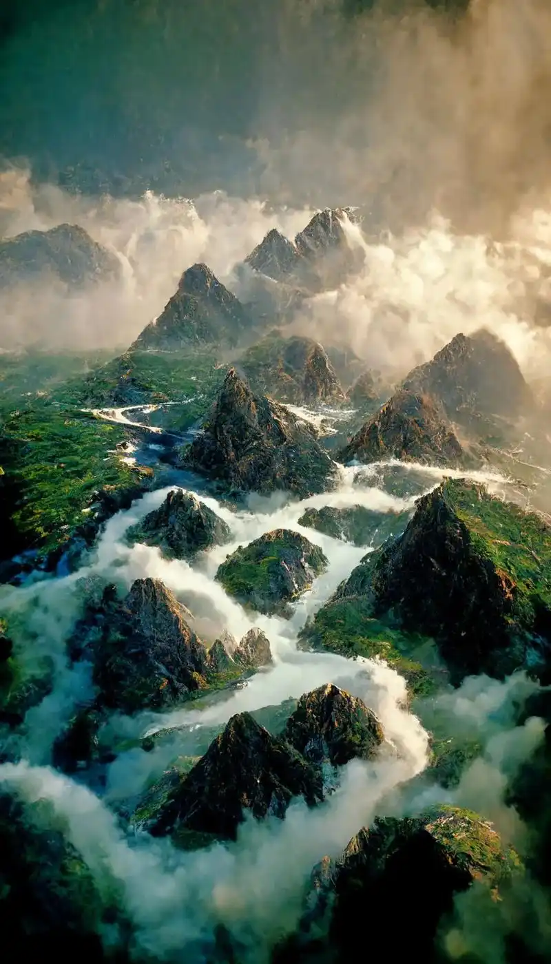 山水风光.山清水秀,秀丽山河,一座连绵起伏的山脉横亘在众人的 - 抖音