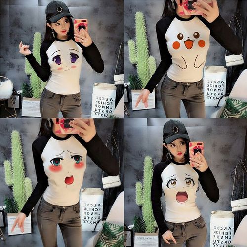 皮卡丘3d卡通衣服性感显胸大女生立体萌表情网红主播t恤潮ins上衣