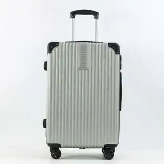 旅行箱行李箱铝框拉链拉杆箱万向轮学生密码皮箱银色复古拉链款22寸