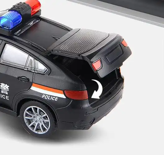 抖音同款创意礼品儿童惯性警车玩具可开门仿真警察车110模型岁2男女孩