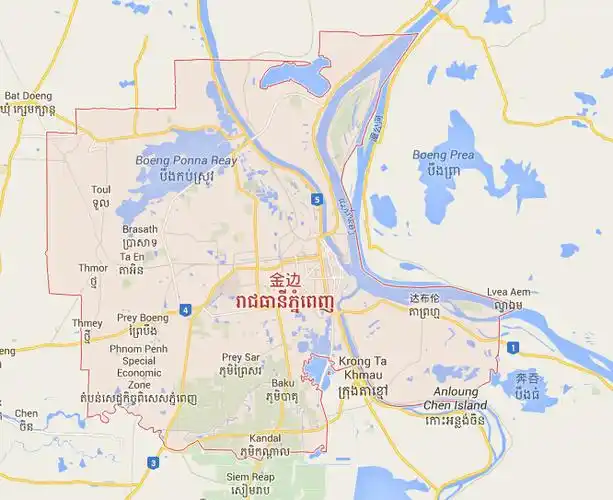 金边地图金边地图中文版金边旅游地图