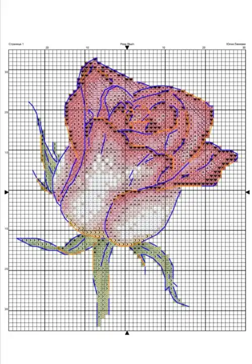 十字绣图纸一朵玫瑰花