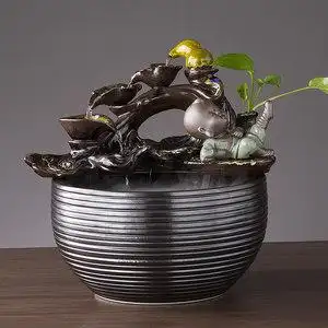 摆件客厅水景鱼缸图片】陶瓷喷泉流水摆件客厅水景鱼缸图片大全_q友网