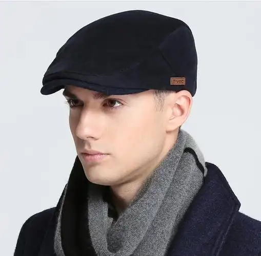 帽子男秋冬韩版羊毛前进帽男加厚潮毛呢休闲鸭舌帽