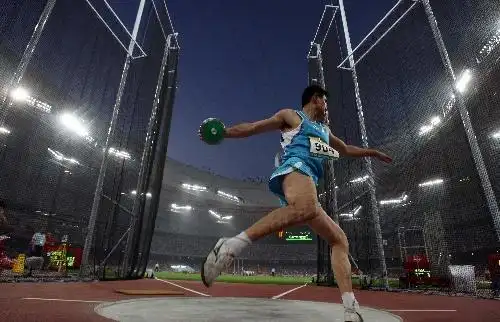 中国赛第三日 北京,2008年5月24日 (北京奥运)(7)田径――男子铁饼