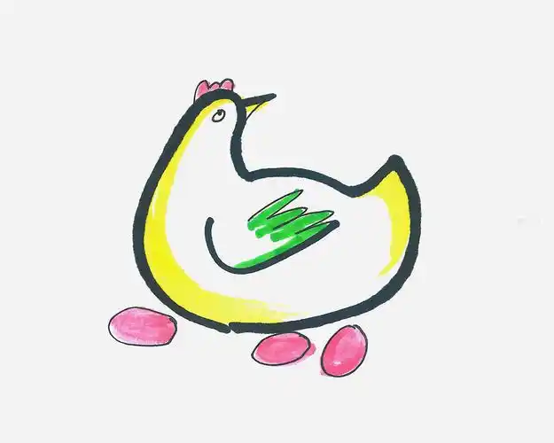 45岁简笔画优秀作品带颜色母鸡的画法图解教程