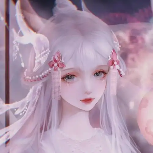 女生白色头发头像古风