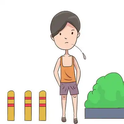 手绘文明城市禁止随意吐痰公益漫画插画元素