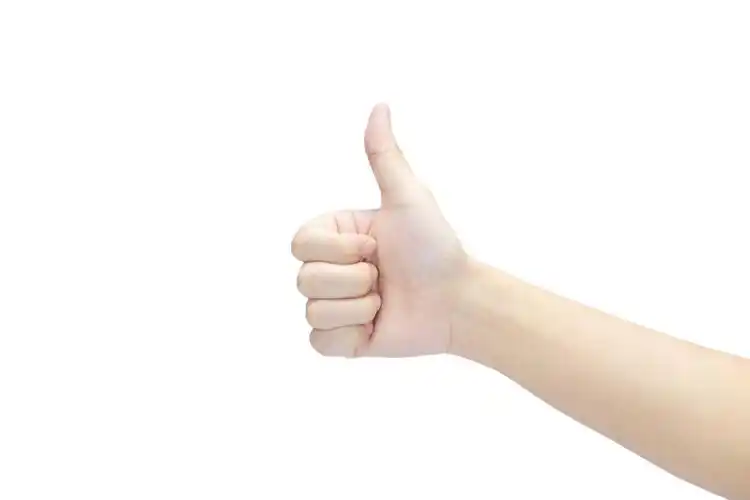 白底手势人物手势大拇指赞鼓励手势